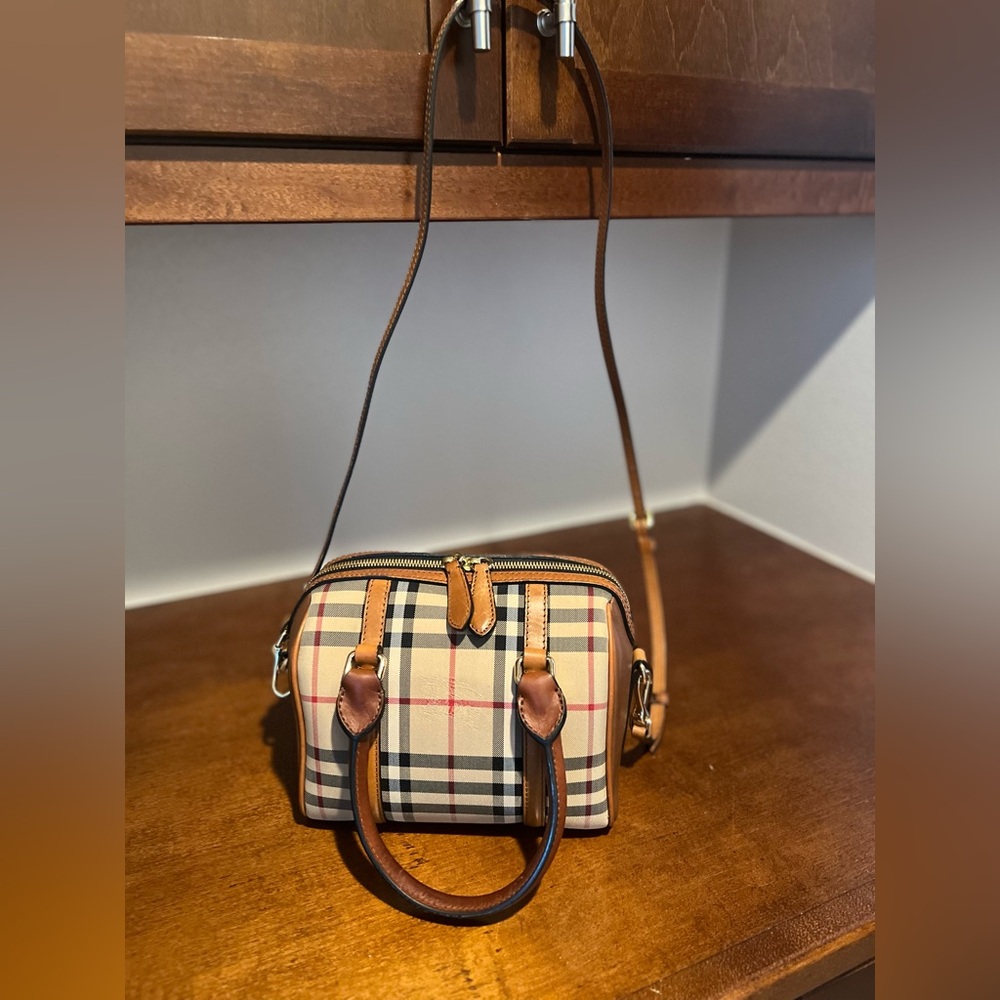 Burberry Haymarket Checked Canvas Bowling Bag